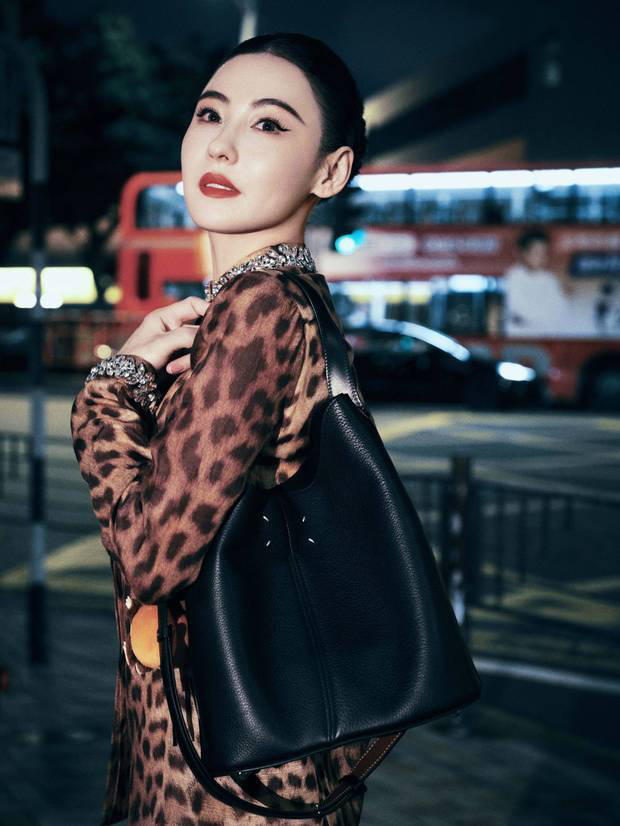 张柏芝复古豹纹裙，维港风情再现《喜剧之王》经典-1